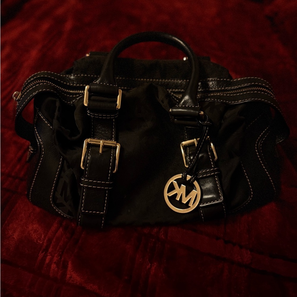 Michael Kors Black Tote With Gold Hardware